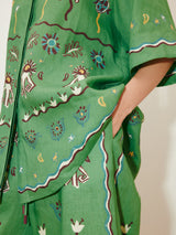 Unique Casual Sun Dancer Print Loose Button-Down Shirt