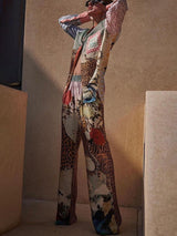 Unique Tropical Jungle Tiger Unique Print Long Sleeve Loose Shirt