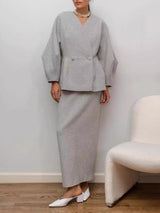 Chic Elegant Solid Fitted Maxi Skirt