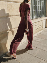 Casual Ruched High-Waist Wide-Leg Pants