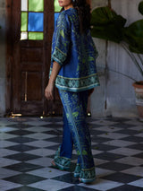 Ocean Elegance Botanical Print Loose Shirt