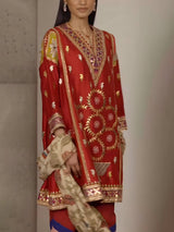 Unique Rainbow Stripe Printed Elastic-Waist Straight-Leg Pants