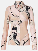 Unique Floral Print Fitted Button Shirt & Elastic Waist Straight-Leg Pants Set