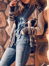 Retro Casual Pattern Cardigan Sweater