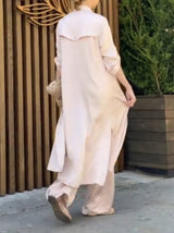 Elegant High-Waisted Wide-Leg Satin Pants