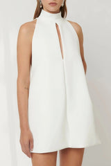 Elegant Open Front Back Mini Dress