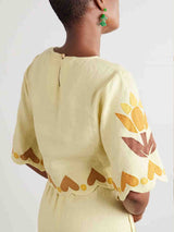 Unique Sunshine Floral Print Cropped Shirt