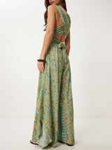 Retro Paisley Ethnic Print Jumpsuit