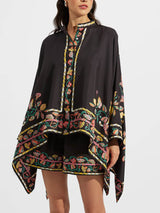 Unique Asymmetrical Floral Print Oversized Shirt