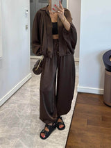 Elegant Satin Bomber Loose Bloomers Pants