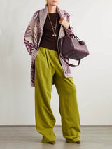 Casual Pleated Pocket Straight-Leg Pants