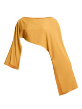 Flowy Asymmetrical Off-Shoulder Flared Sleeve Crop Top