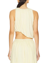 Elegant Asymmetrical Hem Cropped Top And Skirt Two-piece Set