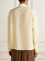 Retro Bow Neckline Floral Print Chiffon Shirt