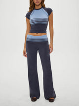 Retro Striped Button-Detail Knit Shirt