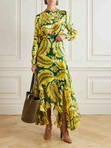 Exquisite Acanthus Leaf Floral Print Shirt