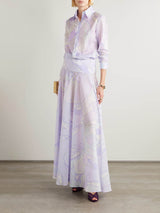 Unique Ethnic Print High-Waist Maxi Skirt