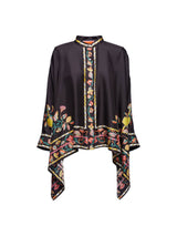 Unique Asymmetrical Floral Print Oversized Shirt