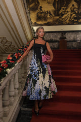 Exquisite Floral Print A-line Midi Dress