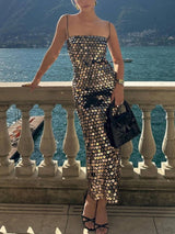 Sequin Versatile Irregular Midi Dress