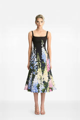 Exquisite Floral Print A-line Midi Dress