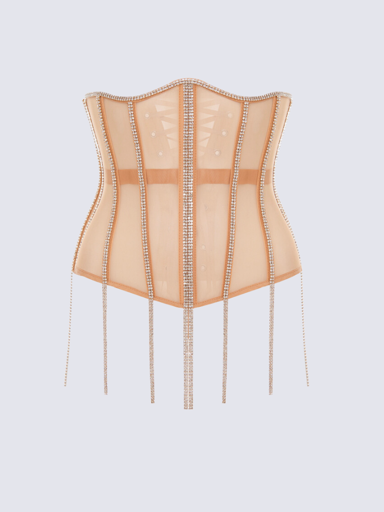 Glamorous Rhinestone-Fringed Cape