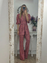 Casual Ethnic Style Printed Flared Pants