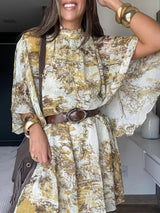 Unique Bohemian Print Mini Dress