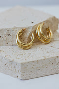 Life In Threes Earrings Gold