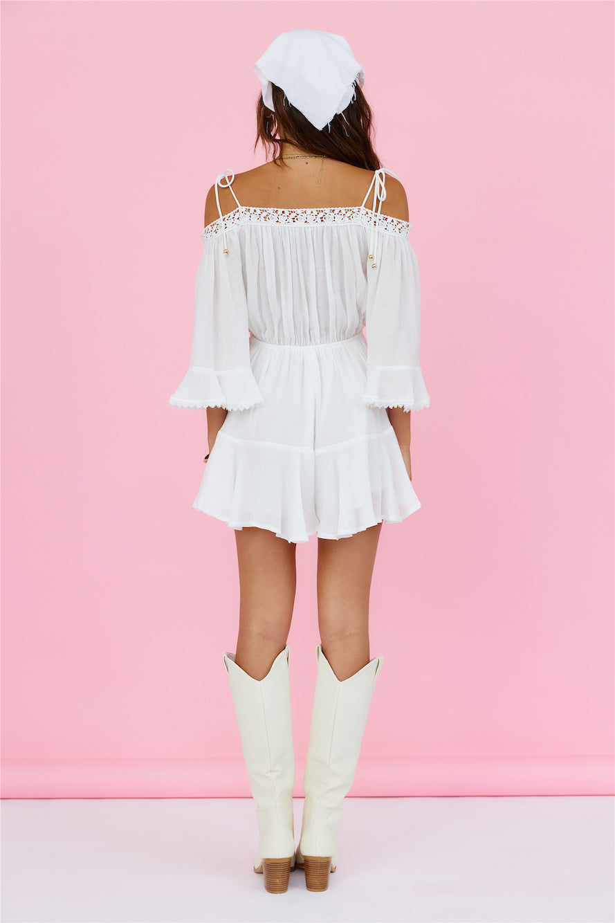 Floating Above Romper White