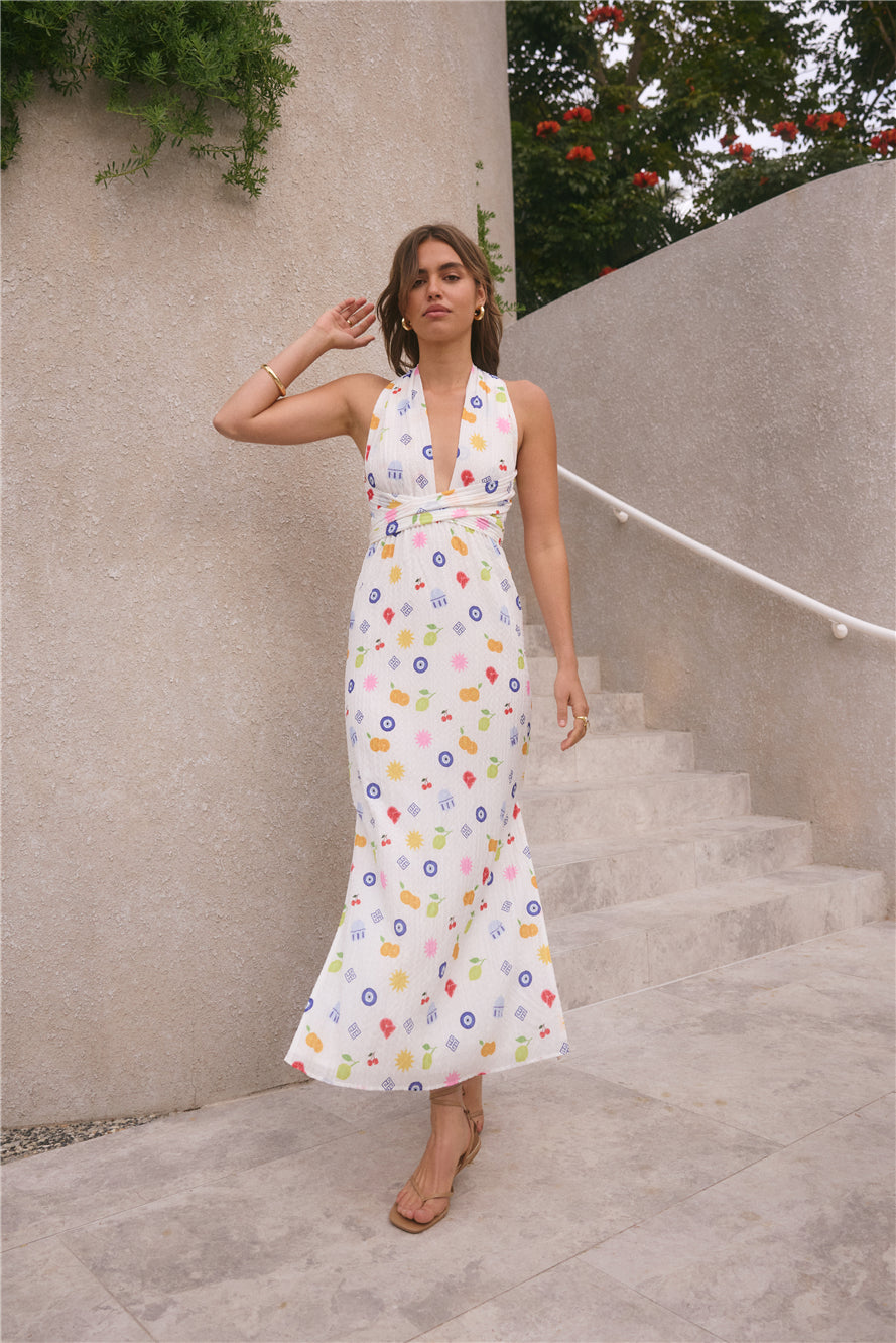 ARESS MILANO Marici Maxi Dress Santorini Print