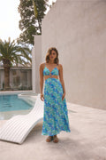 ARESS MILANO Serena Maxi Dress Blue