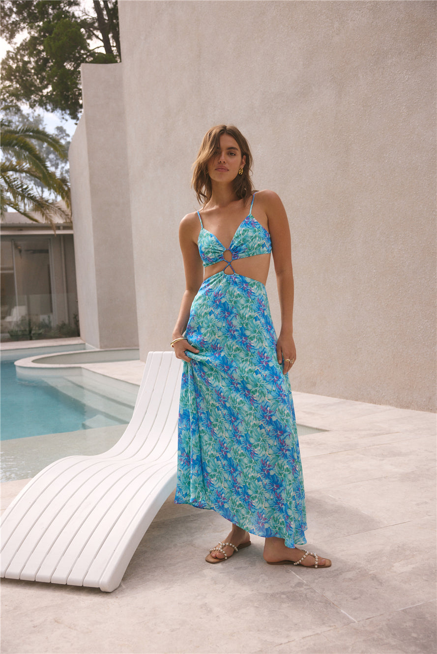 ARESS MILANO Serena Maxi Dress Blue