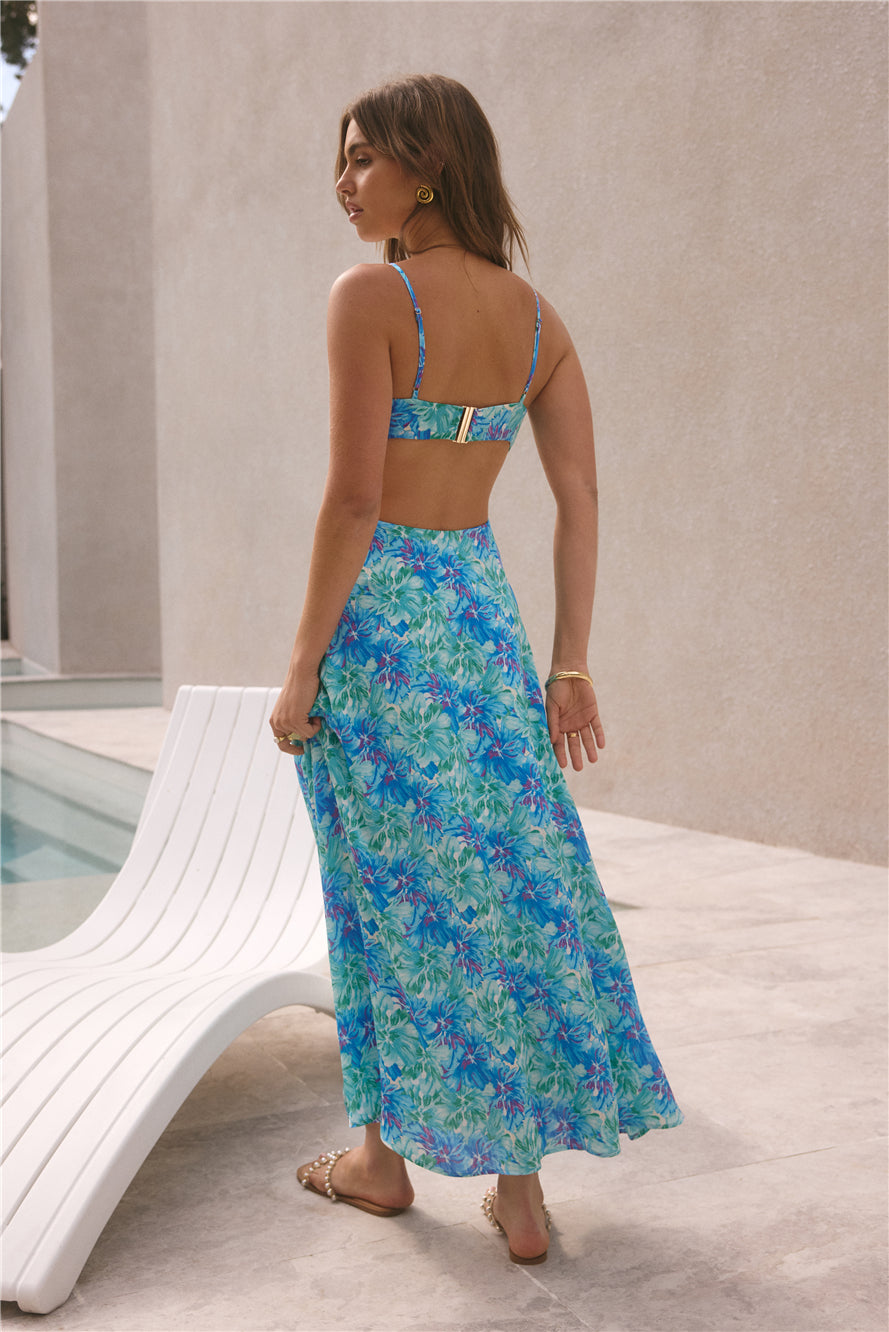 ARESS MILANO Serena Maxi Dress Blue