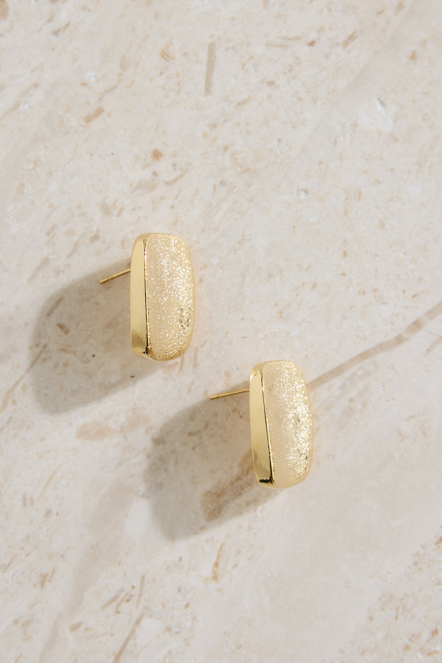 18K Gold Plated Focused Earrings Gold