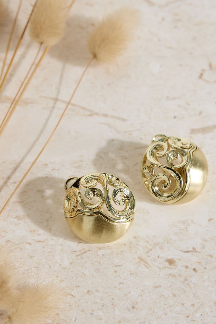 18K vergoldete Athena Ohrringe Gold