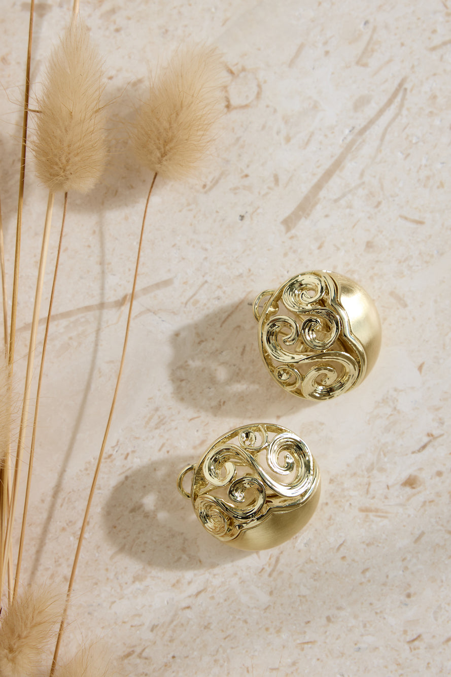 18K vergoldete Athena Ohrringe Gold