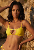 Amira Square Cut-Out Top Yellow