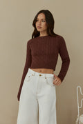 The Exclusive Cable Knit Sweater Brown