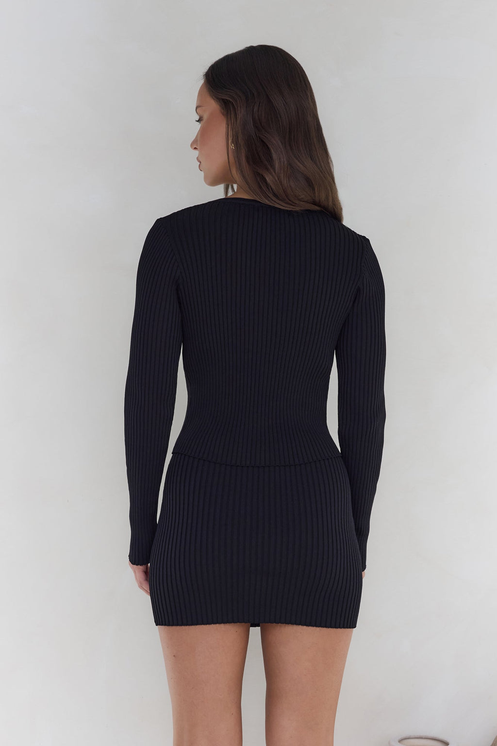 Snowdrop Knit Long Sleeve Top Black