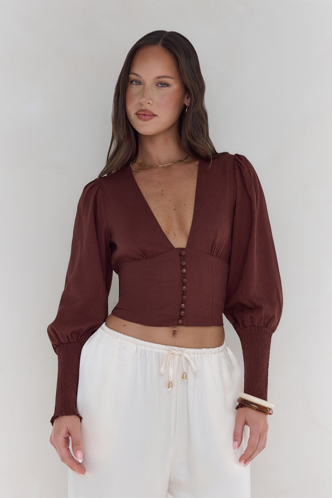 Brush Of Luck Long Sleeve Top Brown