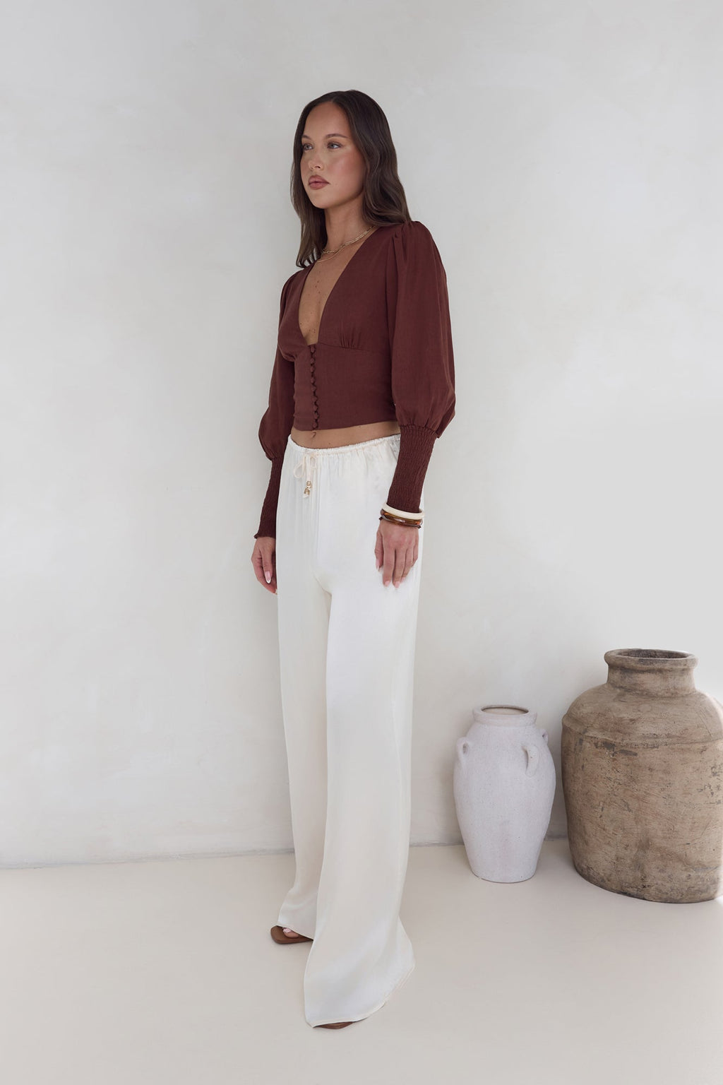 Brush Of Luck Long Sleeve Top Brown
