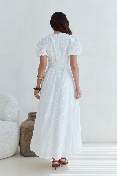 Busy Bee Maxi Dress White