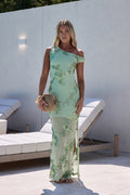 Scenic Dreams Mesh Off Shoulder Maxi Dress Sage