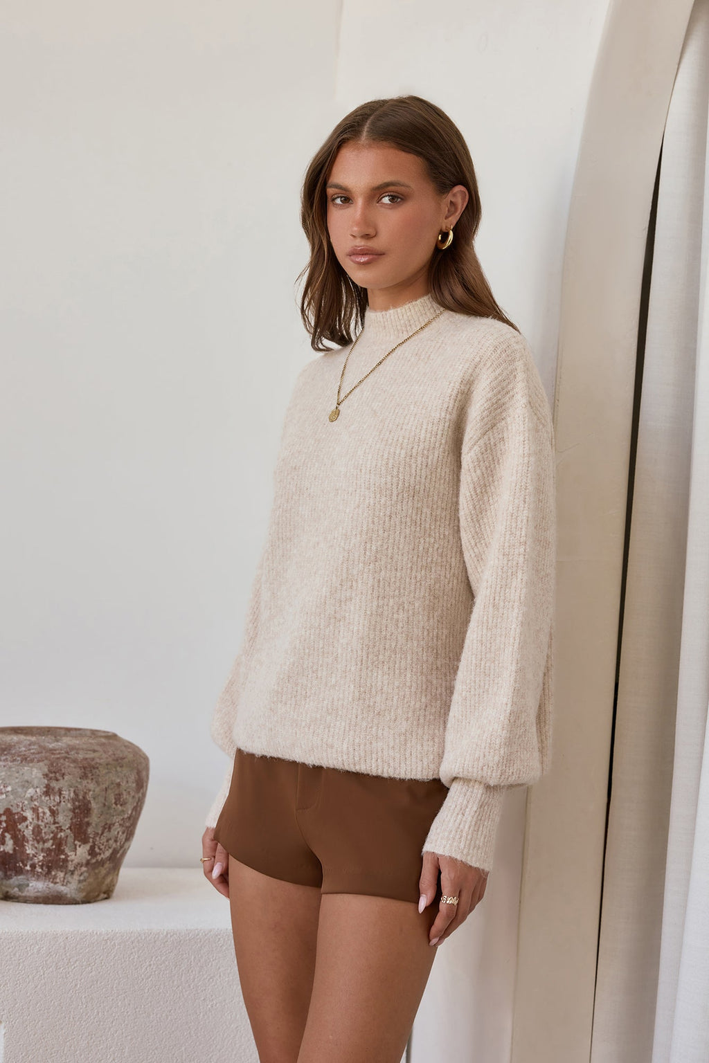 Alpine Affair Fluffy Sweater Oatmeal