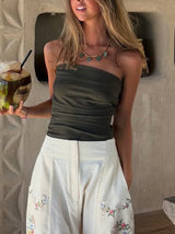 Casual Strapless Tube Top