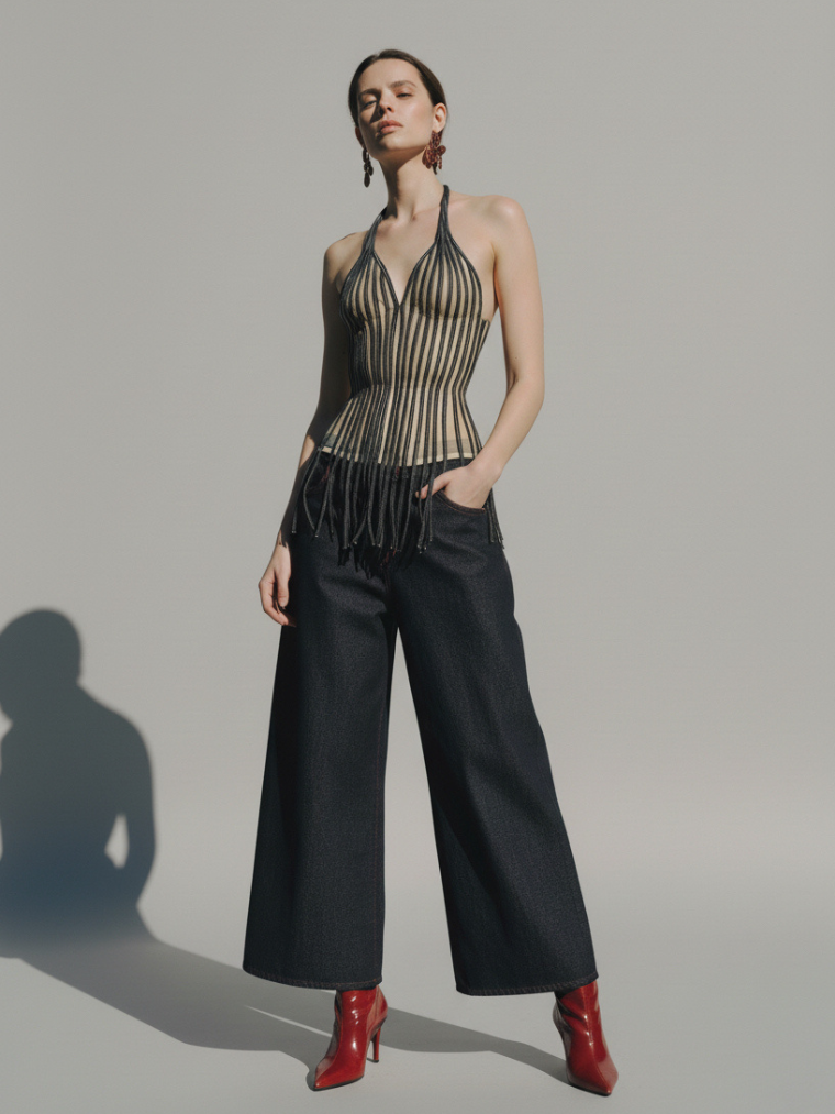 Chic Tassel-Trim Corset