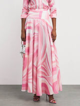 Exquisite Geometric Print Flared Skirt