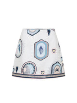 Retro Seashell Print A-line Mini Skirt