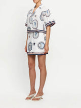 Retro Seashell Print A-line Mini Skirt